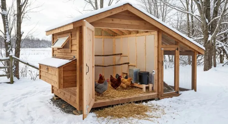 Aménager un poulailler pour l'hiver : ventilation, isolation, litière